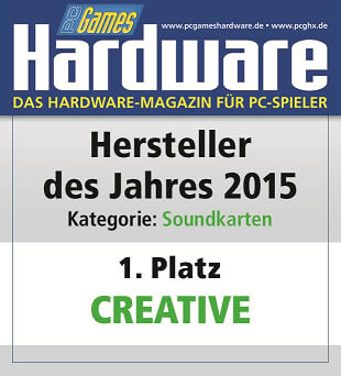 Creative Labs erhält PC Games Hardware Award als bester Hersteller von Soundkarten