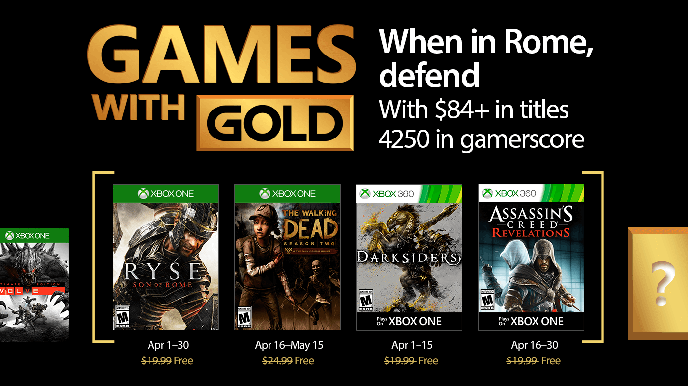 Games with Gold – Zeitsprung, Zombies & Zorn der Götter, dass sind die Games with Gold im April